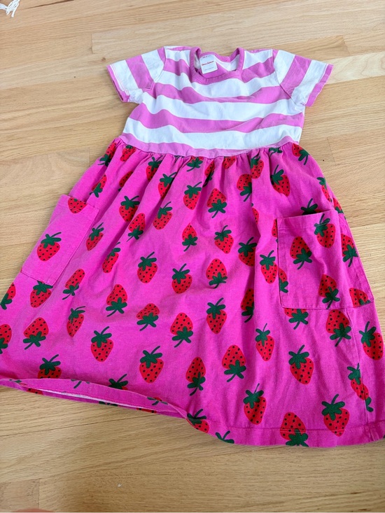 Hanna Andersson Other - Hanna Andersson Strawberry Mixie Pocket Dress Pink Girls Size 8 130
